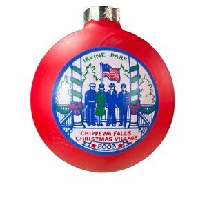 2003 Classic Collectors Series Red Christmas Ball Ornament Chippewa Falls Park